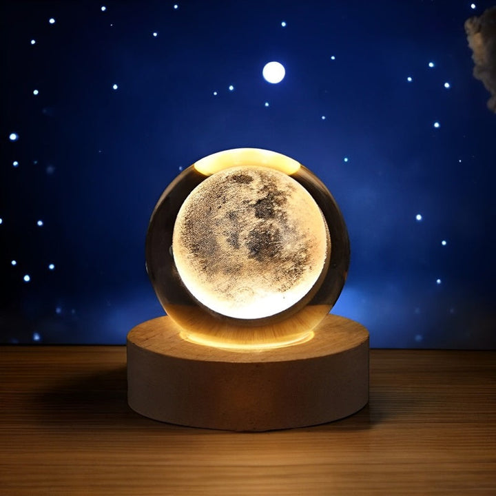 3D Crystal Ball Lamp with Touch Control – USB Powered, Multiple Light Modes for Elegant Home Decor 0