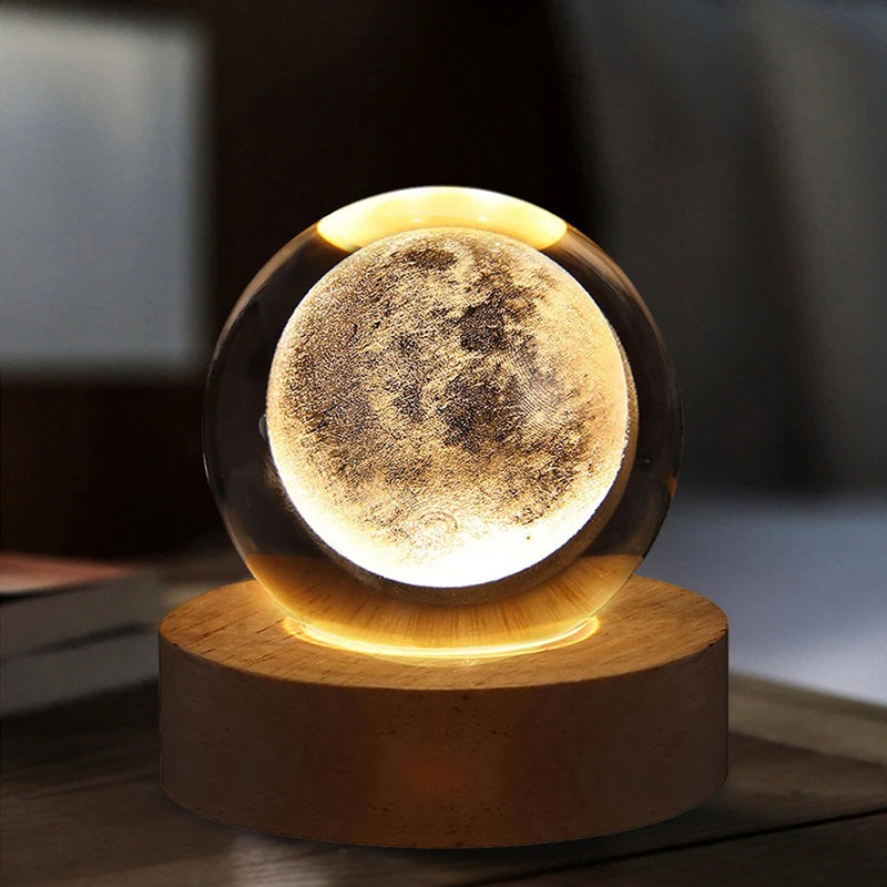 3D Crystal Ball Lamp with Touch Control – USB Powered, Multiple Light Modes for Elegant Home Decor 3