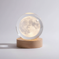 3D Engraved LED Lamp - Spherical Night Light with Warm White Glow - USB Powered Home Decor 0