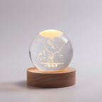 3D Engraved LED Lamp - Spherical Night Light with Warm White Glow - USB Powered Home Decor 13