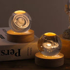3D Engraved LED Lamp - Spherical Night Light with Warm White Glow - USB Powered Home Decor 4