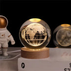 3D Engraved LED Lamp - Spherical Night Light with Warm White Glow - USB Powered Home Decor 5