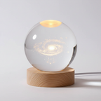 3D Engraved LED Lamp - Spherical Night Light with Warm White Glow - USB Powered Home Decor 9