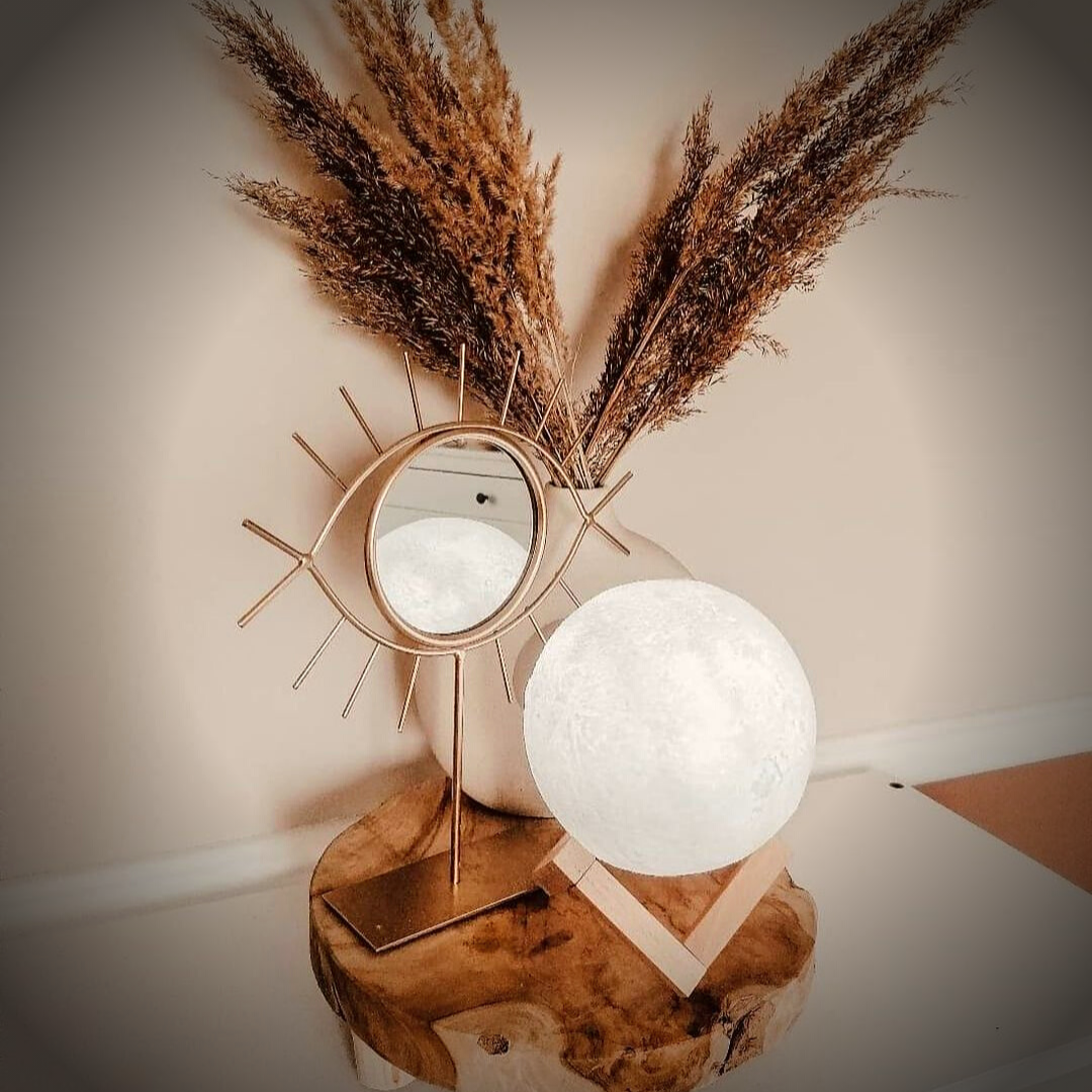 3D Printed Moon Lamp with Touch Control – Portable Night Light in 4 Sizes, Warm White & Cold White Options 3