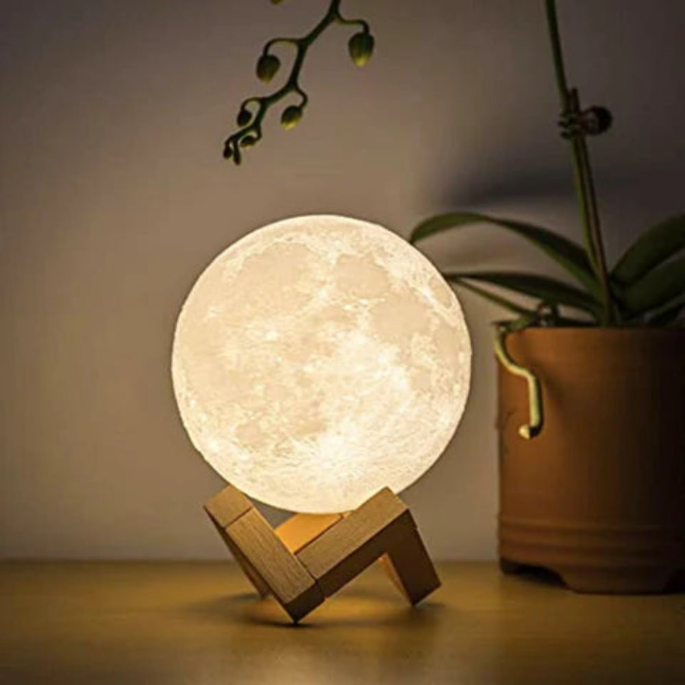 3D Printed Moon Lamp with Touch Control – Portable Night Light in 4 Sizes, Warm White & Cold White Options 7