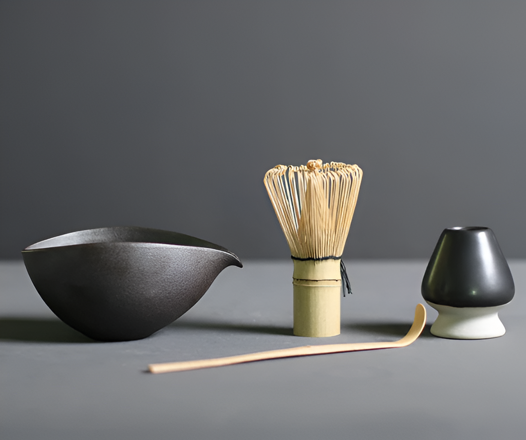 4-Piece Matcha Set with Ceramic Bowl and Bamboo Whisk – Traditional Japanese Tea Ceremony Essentials 0