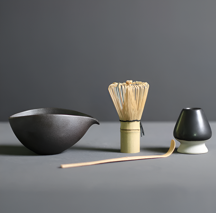 4-Piece Matcha Set with Ceramic Bowl and Bamboo Whisk – Traditional Japanese Tea Ceremony Essentials 1