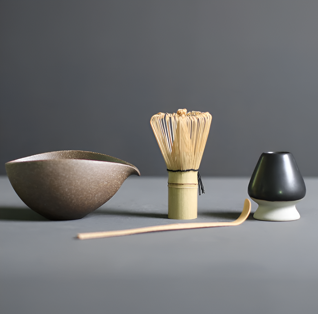 4-Piece Matcha Set with Ceramic Bowl and Bamboo Whisk – Traditional Japanese Tea Ceremony Essentials 2