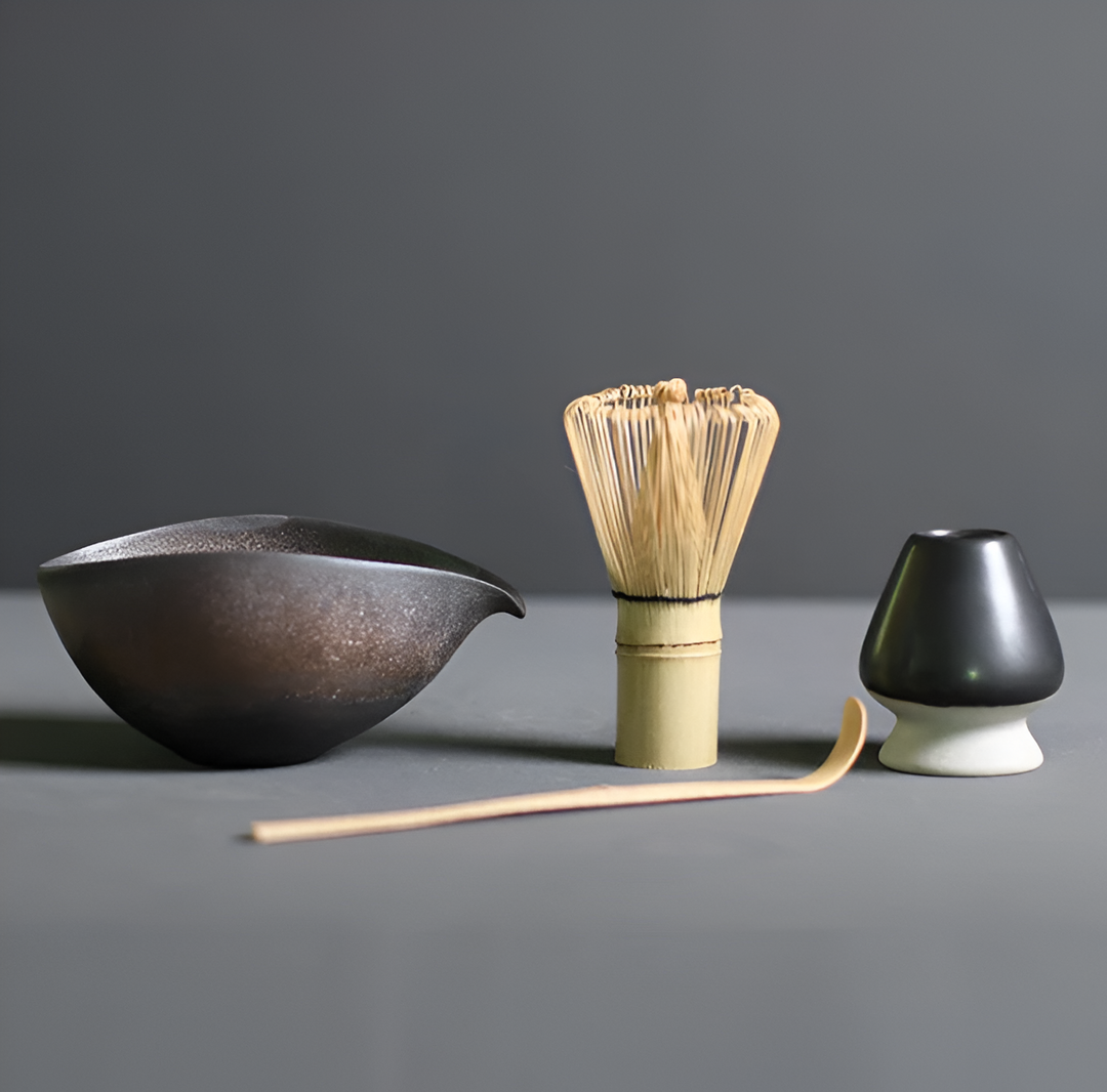 4-Piece Matcha Set with Ceramic Bowl and Bamboo Whisk – Traditional Japanese Tea Ceremony Essentials 3