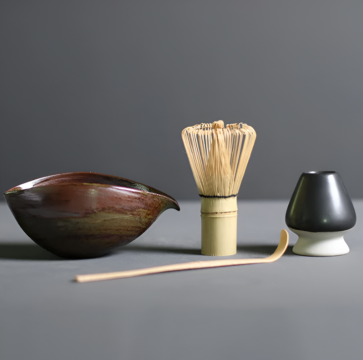4-Piece Matcha Set with Ceramic Bowl and Bamboo Whisk – Traditional Japanese Tea Ceremony Essentials 5