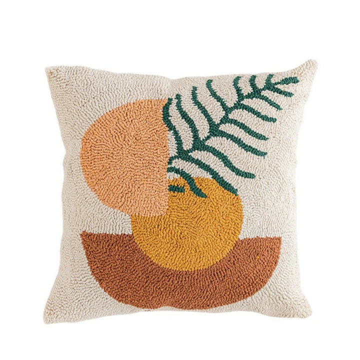 Abstract Tufted Cushion Cover – Soft Velvet with Modern Landscape Design 0
