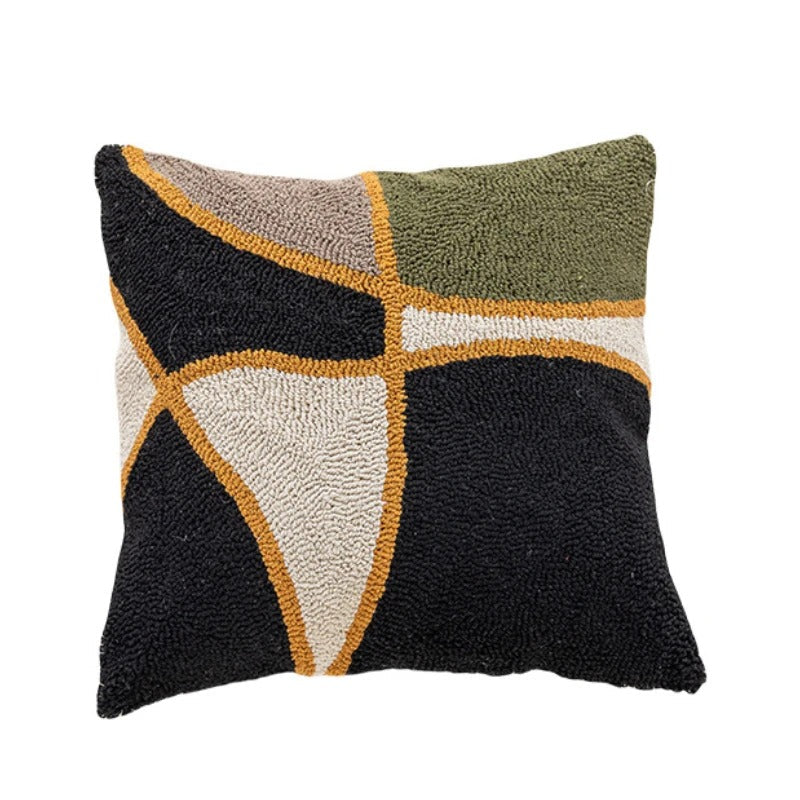 Abstract Tufted Cushion Cover – Soft Velvet with Modern Landscape Design 5