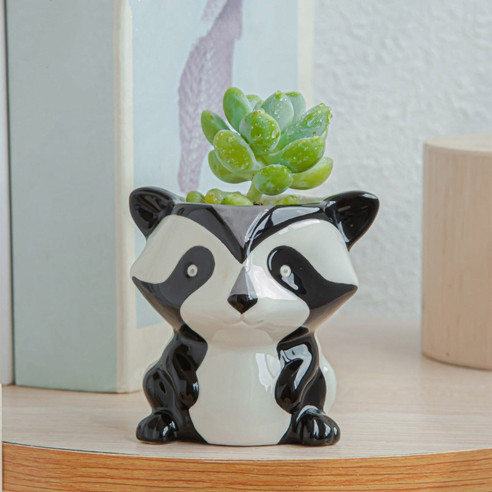 Animal Flower Pots for Succulents – Unique Ceramic Indoor Plant Pots, 8 x 7 x 7.5 cm, Whimsical Designs 2
