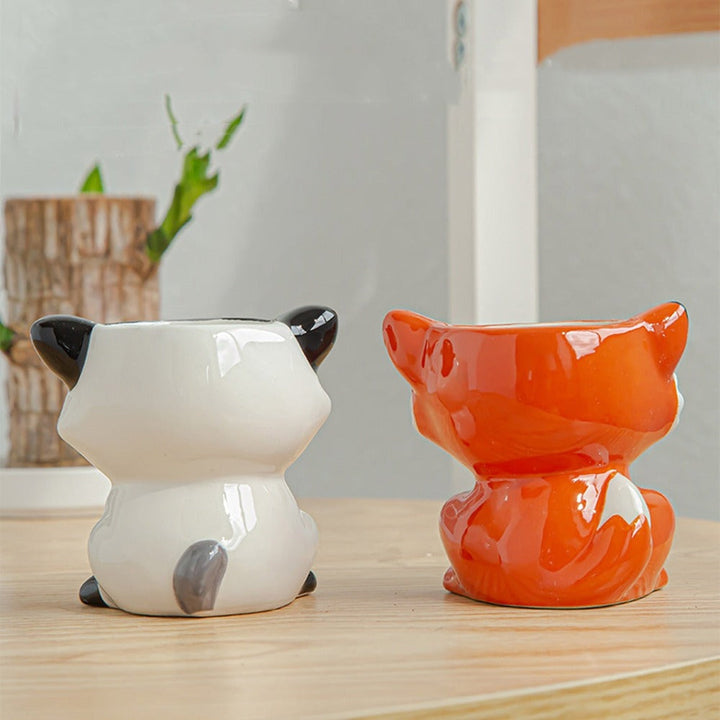 Animal Flower Pots for Succulents – Unique Ceramic Indoor Plant Pots, 8 x 7 x 7.5 cm, Whimsical Designs 6