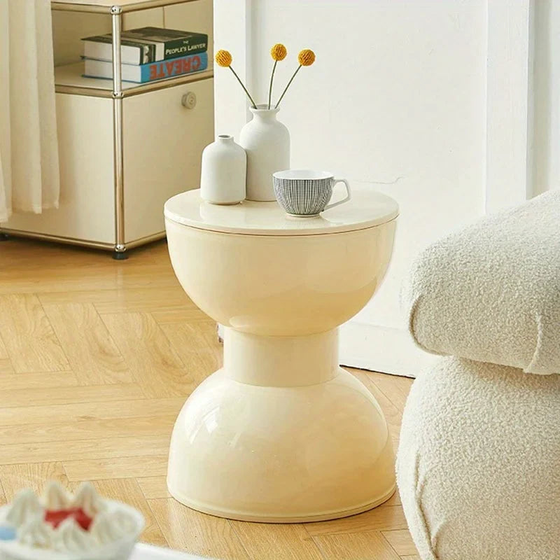 Arc-Shaped Low Side Table – Compact Plastic Accent for Living Room and Hall 4