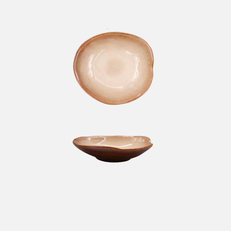 Artisanal Porcelain Dipping Dish – Unique Irregular Shape for Sauces, Condiments, and Dips – Microwave Safe, White 0
