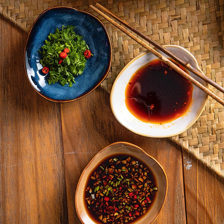 Artisanal Porcelain Dipping Dish – Unique Irregular Shape for Sauces, Condiments, and Dips – Microwave Safe, White 1