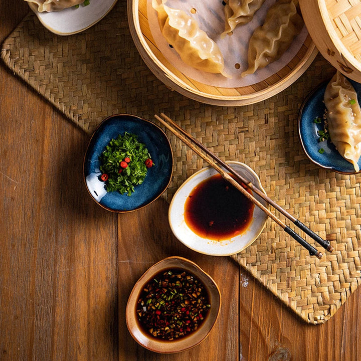 Artisanal Porcelain Dipping Dish – Unique Irregular Shape for Sauces, Condiments, and Dips – Microwave Safe, White 3