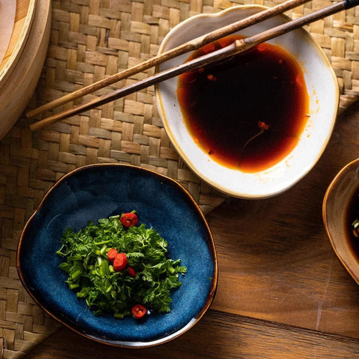 Artisanal Porcelain Dipping Dish – Unique Irregular Shape for Sauces, Condiments, and Dips – Microwave Safe, White 4