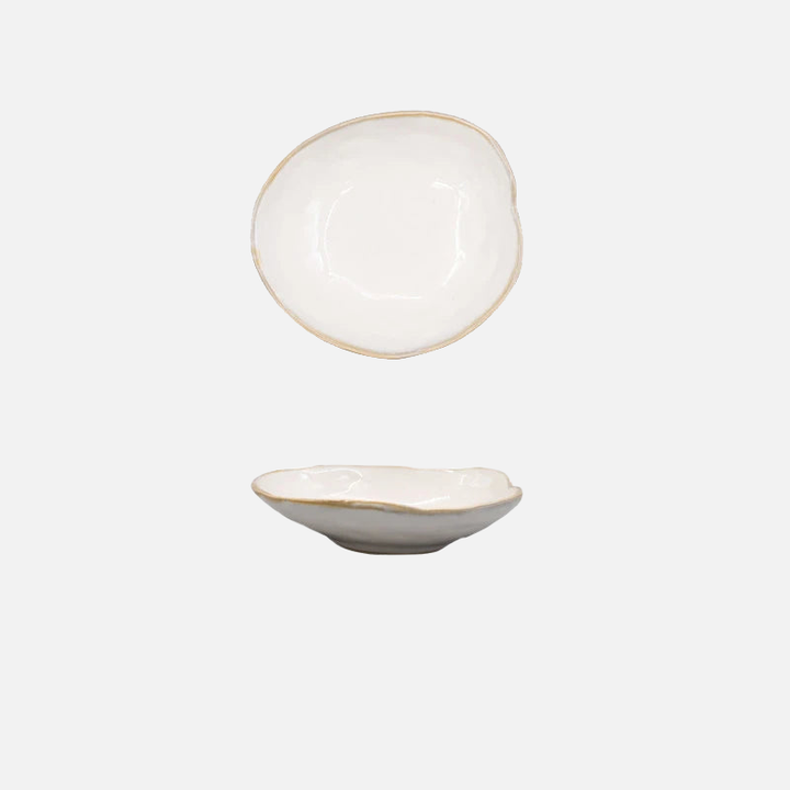 Artisanal Porcelain Dipping Dish – Unique Irregular Shape for Sauces, Condiments, and Dips – Microwave Safe, White 7