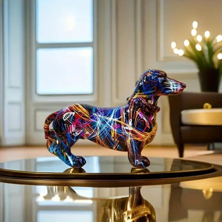 Artistic Dachshund Figurine – Unique Resin Dog Statue for Stylish Home Decor 2