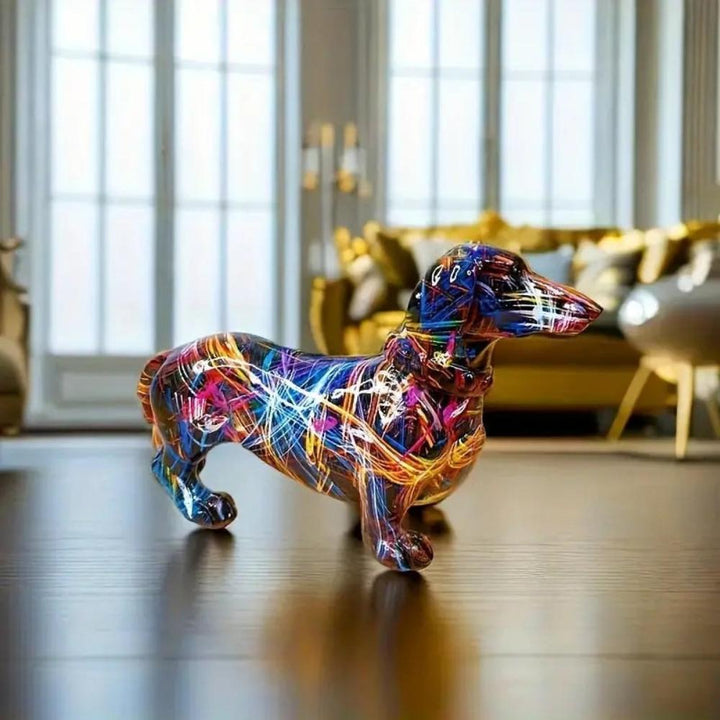 Artistic Dachshund Figurine – Unique Resin Dog Statue for Stylish Home Decor 3