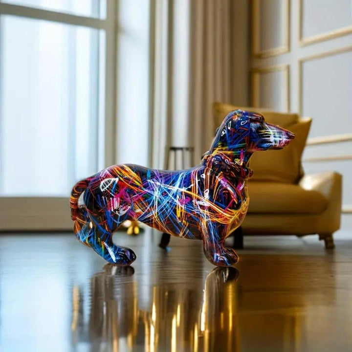 Artistic Dachshund Figurine – Unique Resin Dog Statue for Stylish Home Decor 4