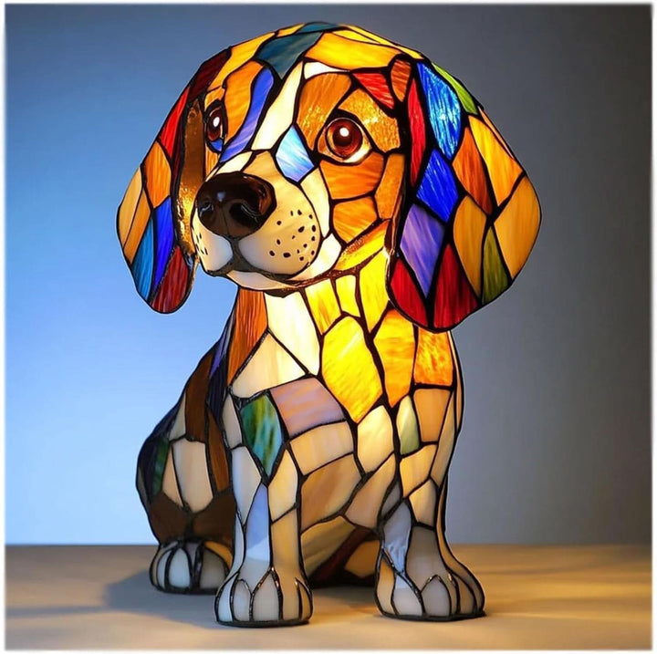 Artistic LED Table Lamp with Dog Breed Silhouettes – Warm Decorative Nightstand Lamp for Bedroom and Living Room 1