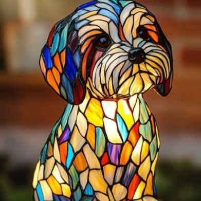 Artistic LED Table Lamp with Dog Breed Silhouettes – Warm Decorative Nightstand Lamp for Bedroom and Living Room 17