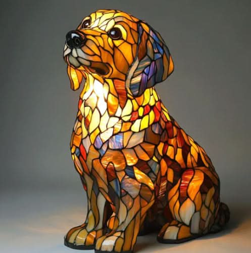 Artistic LED Table Lamp with Dog Breed Silhouettes – Warm Decorative Nightstand Lamp for Bedroom and Living Room 26