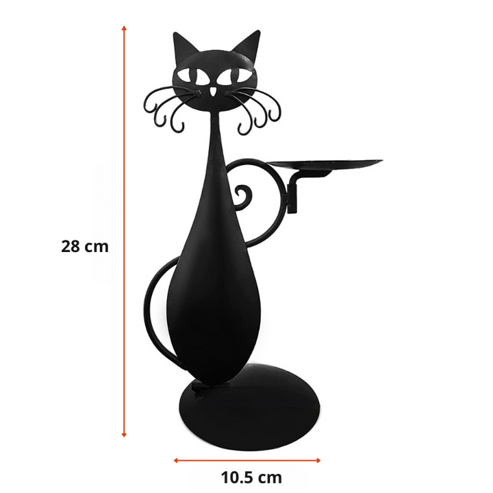 Black Cat-Shaped Candlestick Holder – Decorative Metal Candle Holder for Cozy Ambiance, Ideal for Tea Lights and Small Candles 6