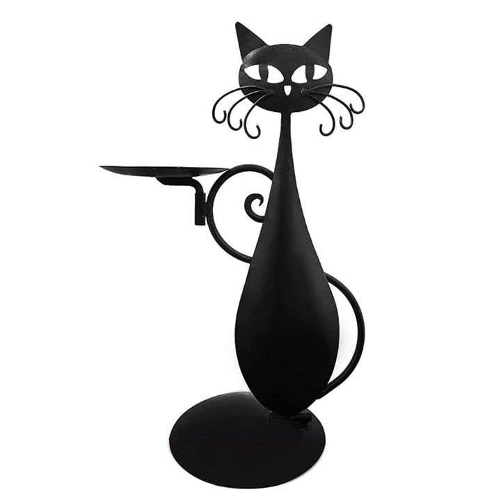 Black Cat-Shaped Candlestick Holder – Decorative Metal Candle Holder for Cozy Ambiance, Ideal for Tea Lights and Small Candles 8
