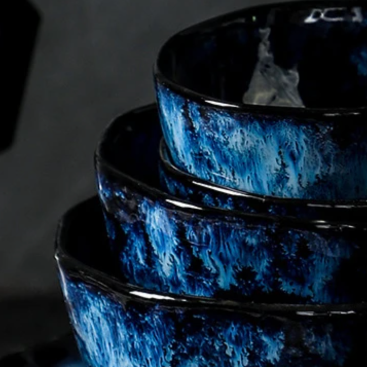 Blue Nebula 10-Piece Dinner Set – Elegant Ceramic Dinnerware Set with Plates and Bowls, Microwave and Dishwasher Safe 5