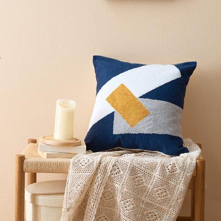 Boho Throw Pillow with Abstract Embroidery – Soft Decorative Cushion in Earth Tones 7