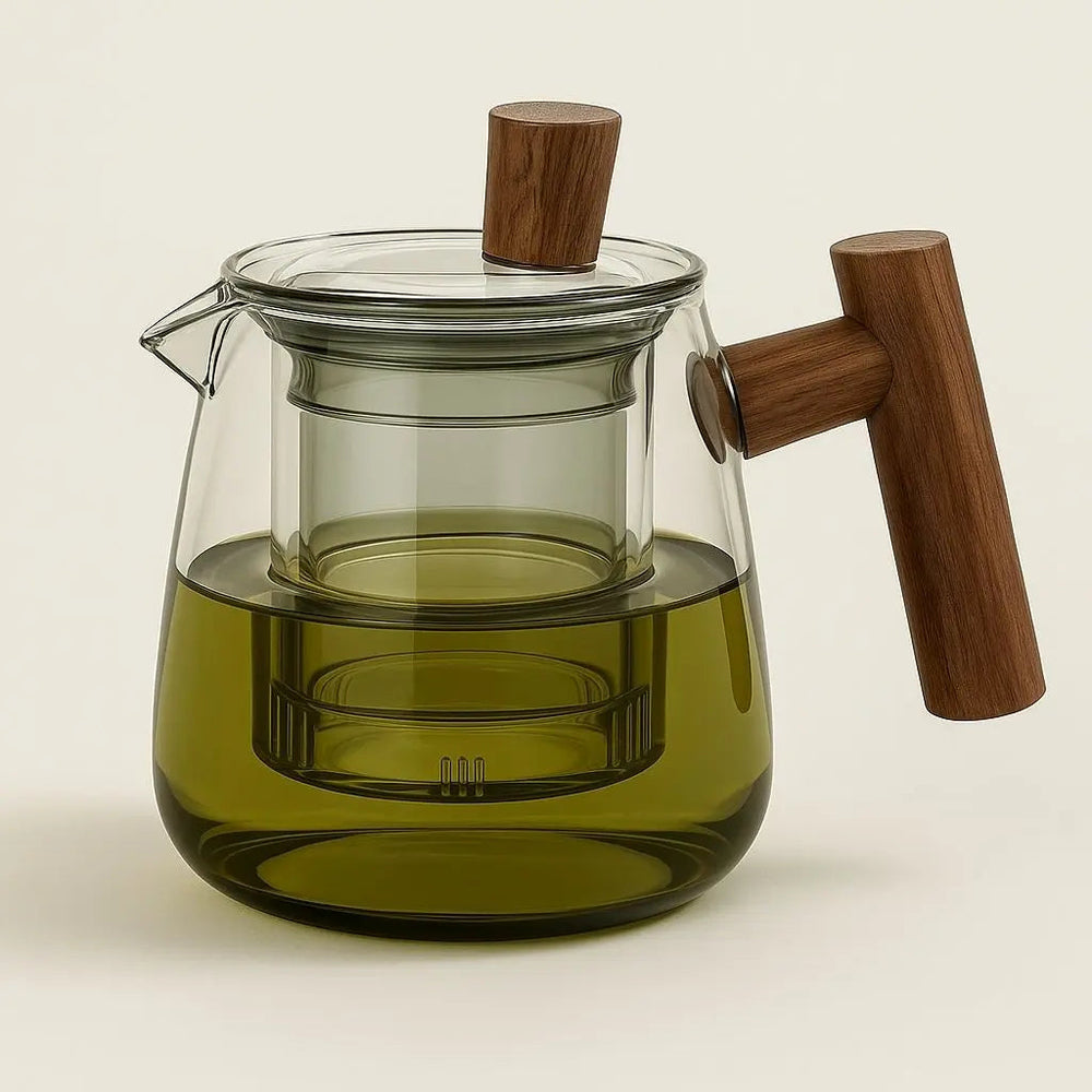 Borosilicate Glass Teapot with Wooden Handle – 550 ml Capacity for Elegant Tea Brewing 8
