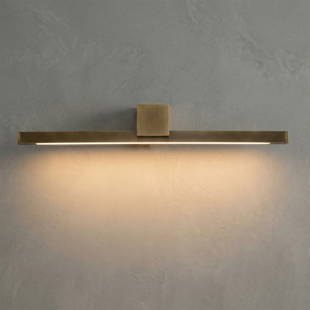 Brass Linear LED Wall Sconce – Modern Bathroom Lights for Elegant Interiors, Moisture-Resistant Design, Ideal for Vanity and Art Display 2