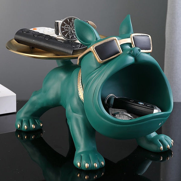 Bulldog Storage Bin and Tray – Whimsical Resin Storage Container for Home and Office Organization 7