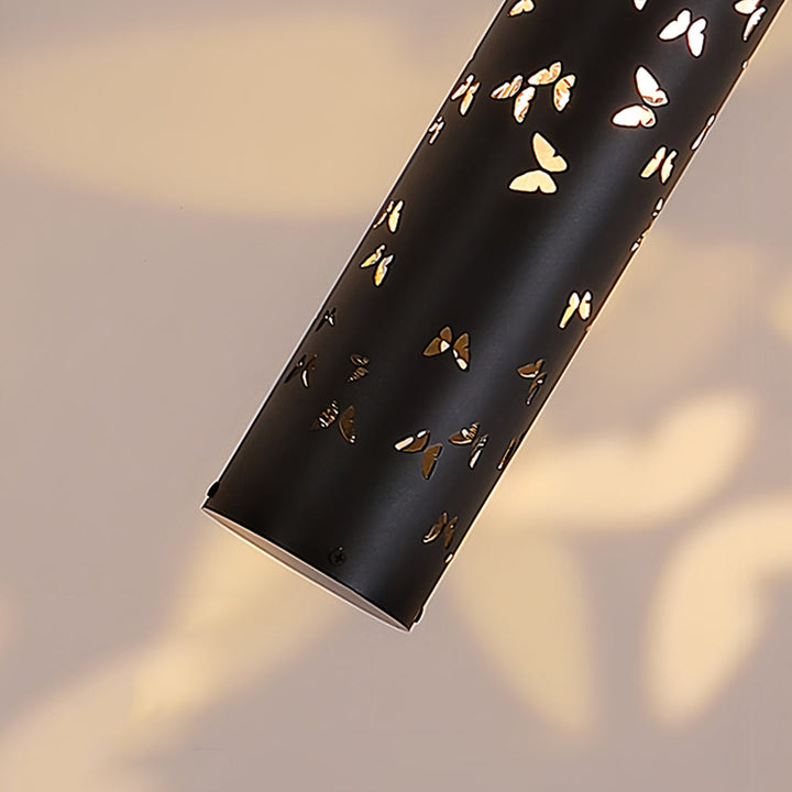 Butterfly Floor Lamp with Ambient Projection – Decorative Column Lamp in Black and White 6