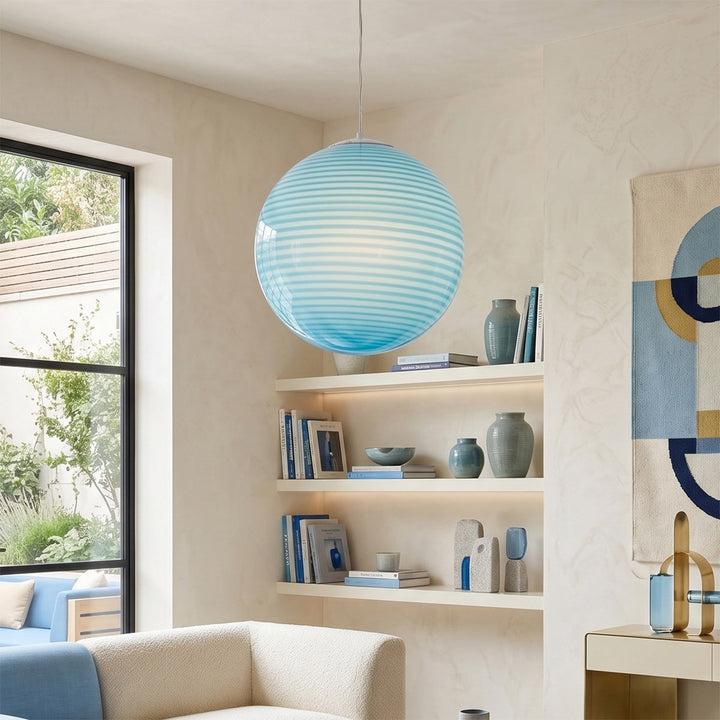 Candy Swirl Glass Pendant Lighting – Adjustable Height Stained Glass Hanging Light for Kitchen Island and Contemporary Decor 2