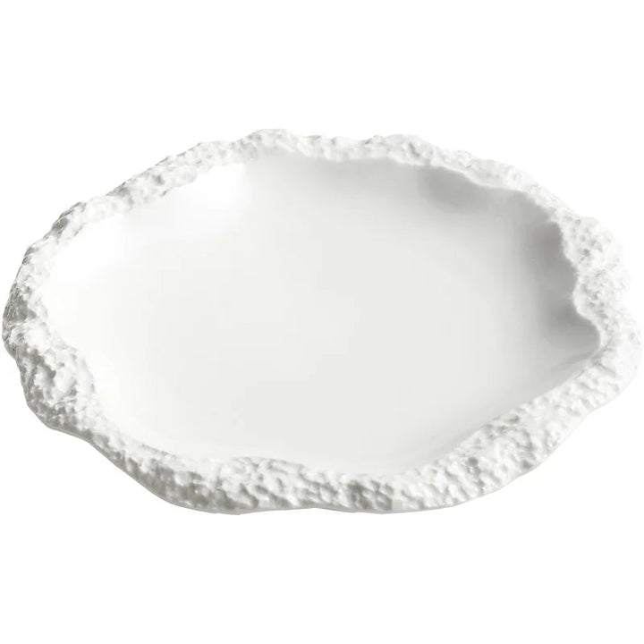 Ceramic Dinner Plate with Rustic Rock-Texture Edge – Durable Porcelain Dinnerware for Hearty Meals 4