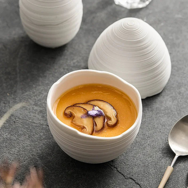 Ceramic Serving Bowl with Smooth Egg-Shaped Design – Elegant and Versatile for Fruits, Desserts, and Soups 2