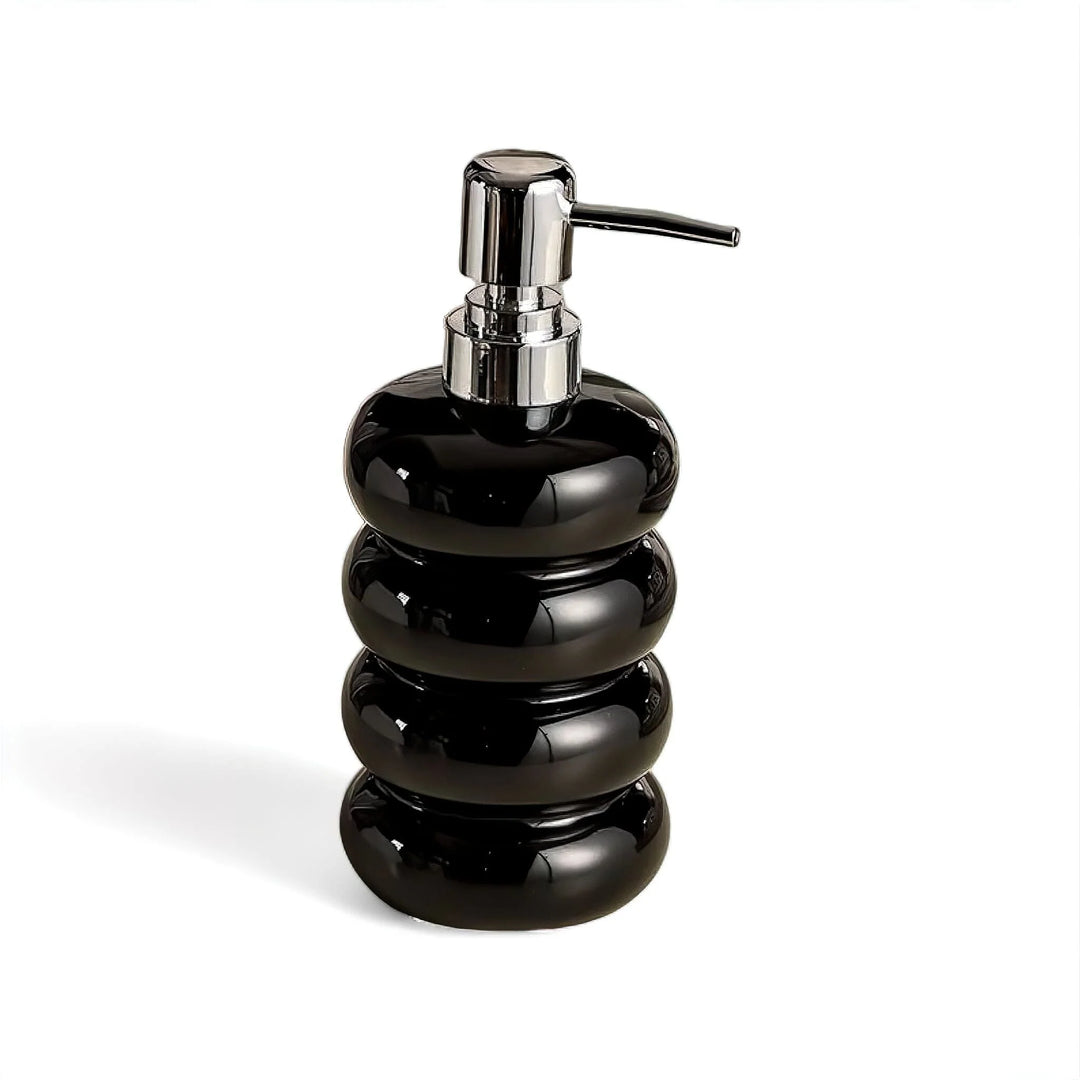 Ceramic Soap Dispenser with Stacked Bubble Design – Drip-Resistant Metal Pump for Kitchen and Bathroom Use 0