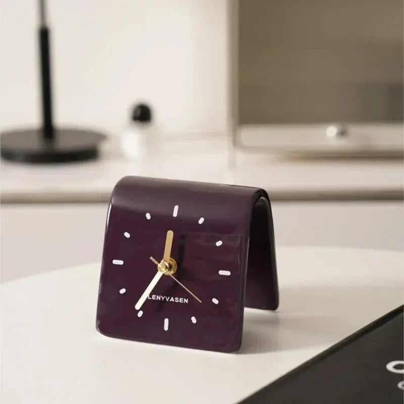 Ceramic Table Clock with Arched Design and Silent Quartz Movement – Elegant Decorative Desk Clock for Home and Office 4