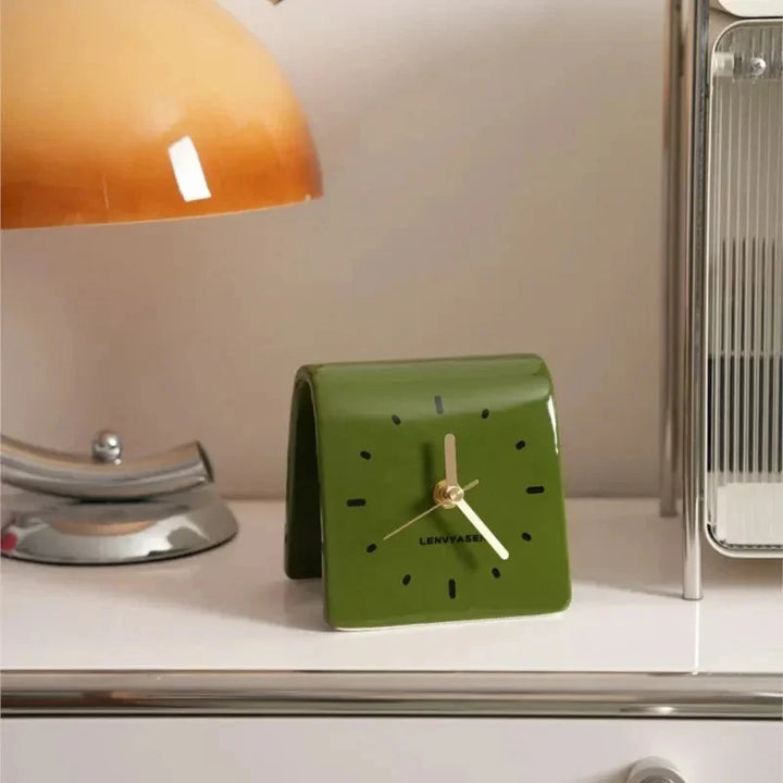 Ceramic Table Clock with Arched Design and Silent Quartz Movement – Elegant Decorative Desk Clock for Home and Office 5