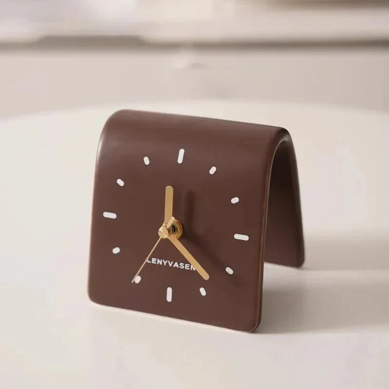 Ceramic Table Clock with Arched Design and Silent Quartz Movement – Elegant Decorative Desk Clock for Home and Office 6