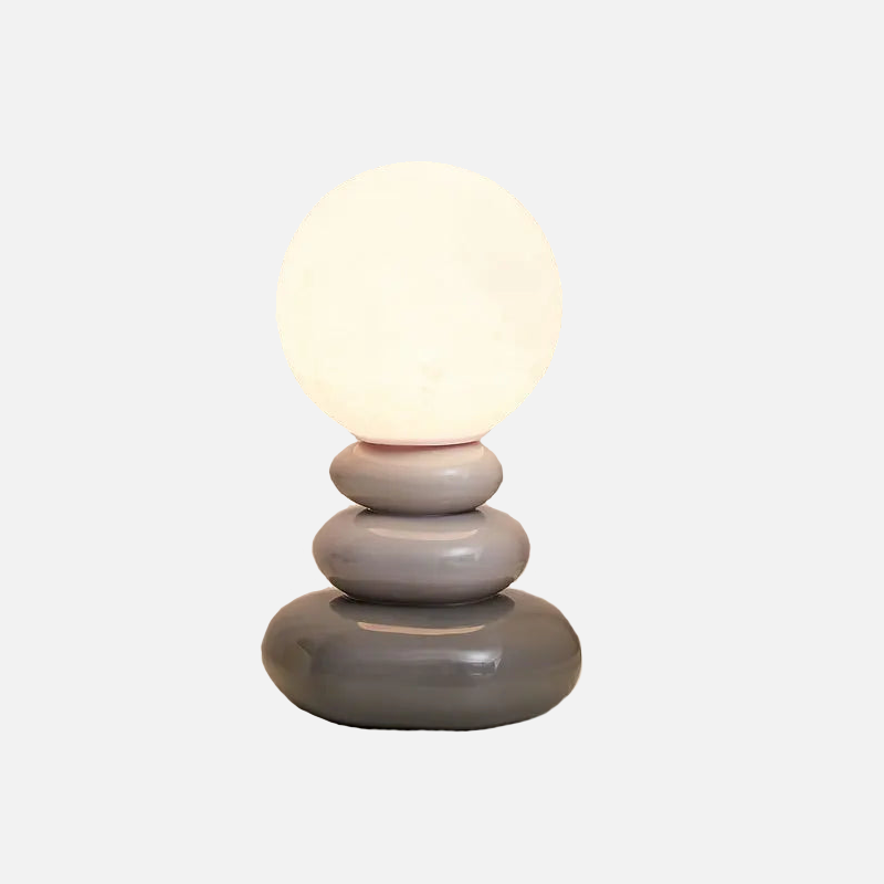 Ceramic Table Lamp with 3D Printed Lunar Shade – Blue, Orange, Gray, Touch-Sensitive for Bedside or Desk Use 7