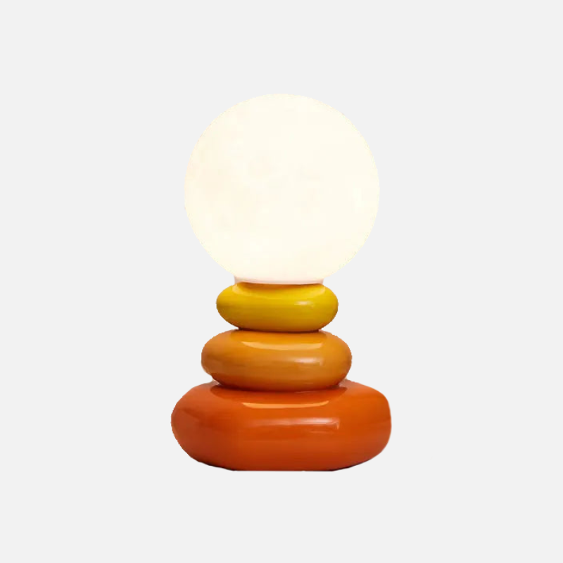 Ceramic Table Lamp with 3D Printed Lunar Shade – Blue, Orange, Gray, Touch-Sensitive for Bedside or Desk Use 8
