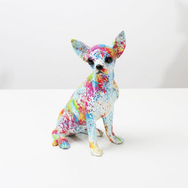 Charming Chihuahua Sculpture – Elegant Resin Art Piece for Home Décor, 24cm x 12cm x 14cm 0