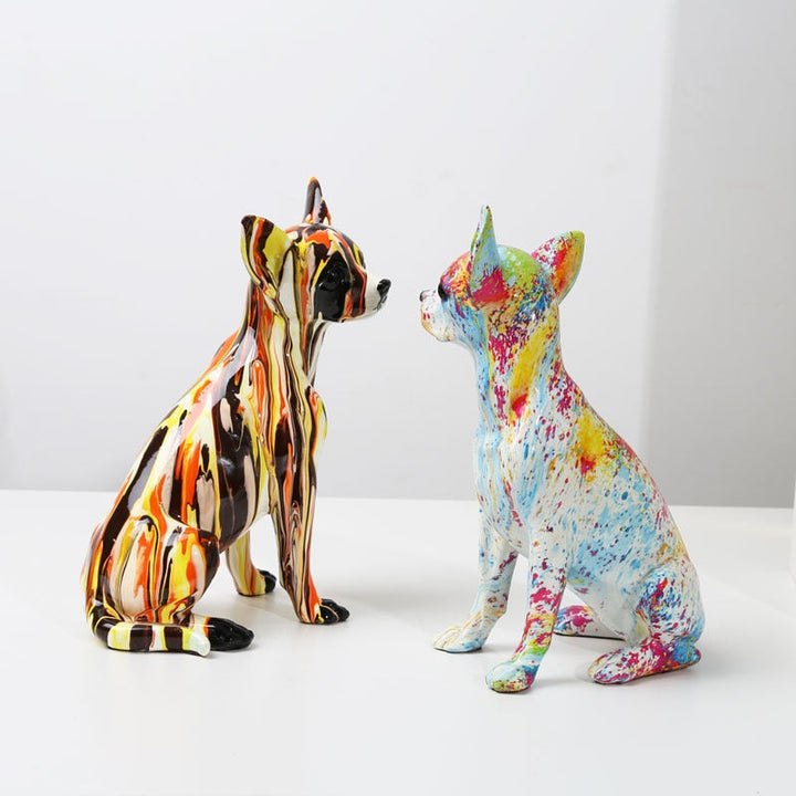 Charming Chihuahua Sculpture – Elegant Resin Art Piece for Home Décor, 24cm x 12cm x 14cm 4