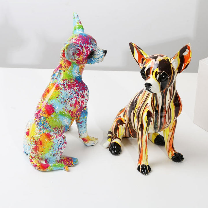 Charming Chihuahua Sculpture – Elegant Resin Art Piece for Home Décor, 24cm x 12cm x 14cm 5